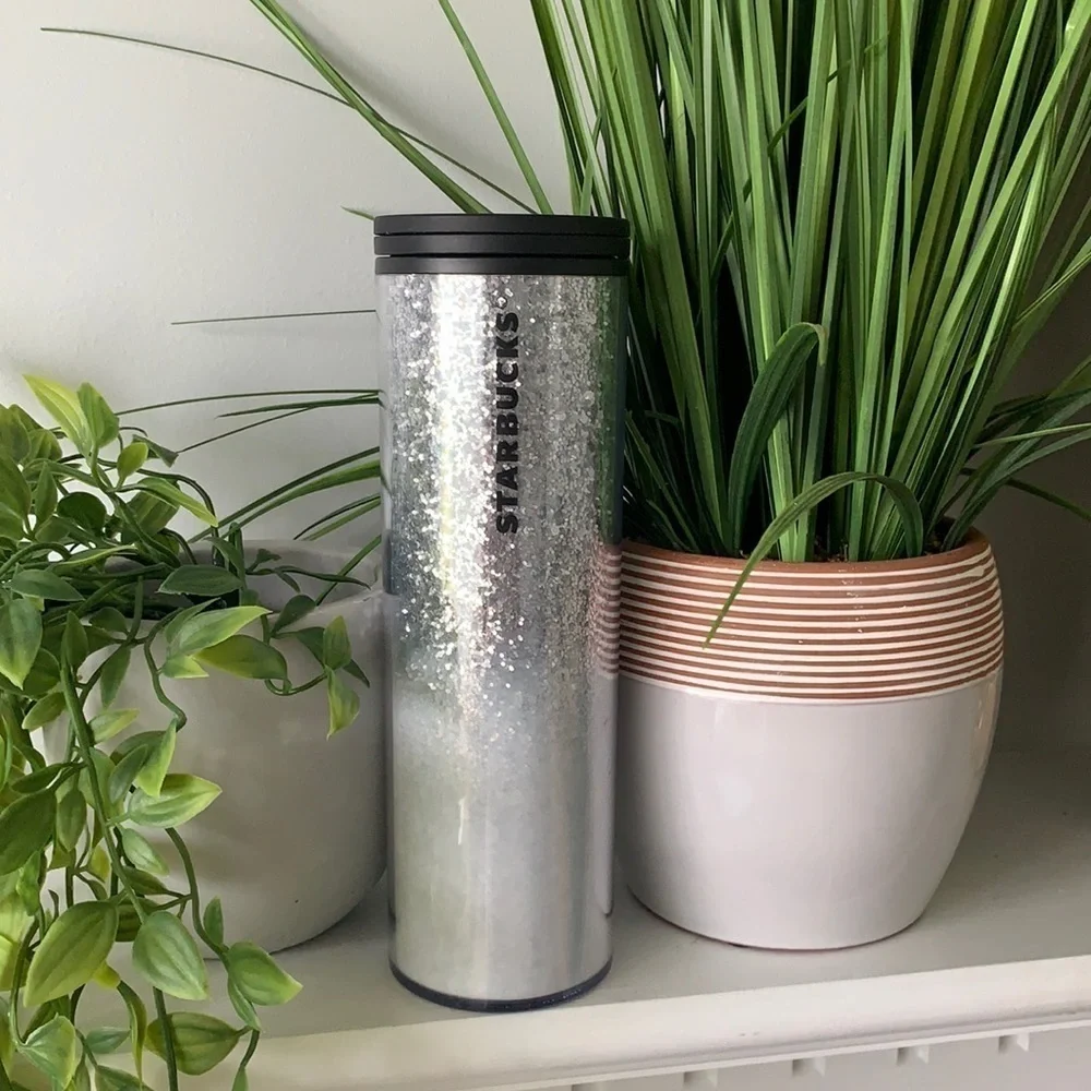Starbucks Silver Sparkle Glitter Holiday Tumbler